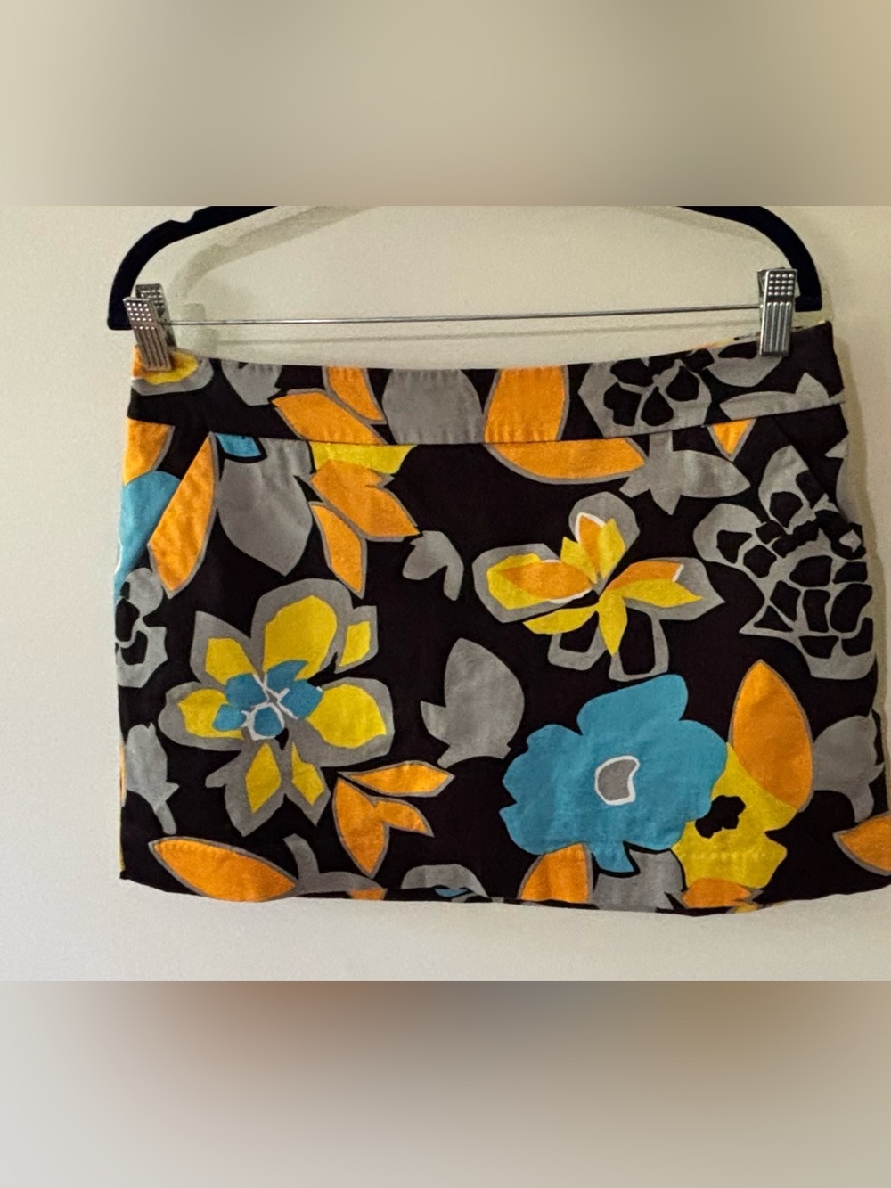LOUDMOUTH Ladies FLORAL golf skort BLACK BLUE ORANGE size 10